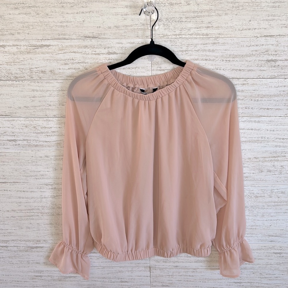 Nine West Flute Sleeve Elastic Waist Blouse | SIZE S